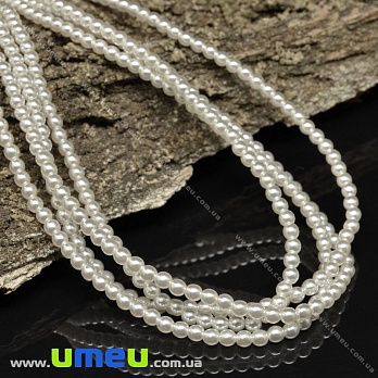 Намистини чеське скло Preciosa Перли 3 мм 70402, Білий (BUS-036639)