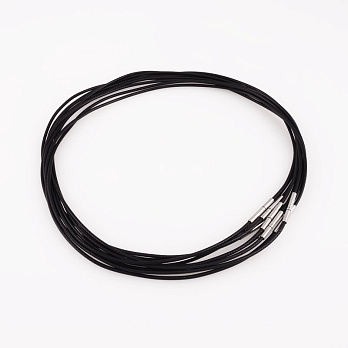 Основа для кольє 1,5 мм, 41 см, Замок нерж. сталь, Чорна (OSN-055547)