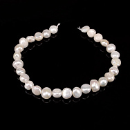 Бусины Жемчуг речной натуральный молочный, 5-7х7-9 мм (18 см) (BUS-053735)