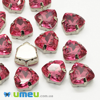 Шатон триллиант К9 12,5х12 мм, Темное серебро, Розовый (KAB-041000)