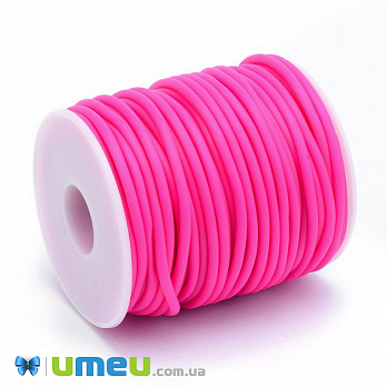 Шнур каучуковий порожнистий, 3 мм, Малиновий (LEN-040190)