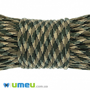 Шнур паракорд семіжільний меланж 4 мм, Хакі (LEN-024930)