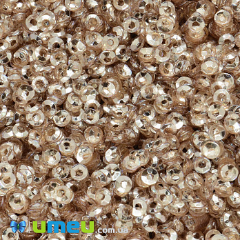 Пайетки Индия чаша, 3 мм, Бежевые (PAI-037824)