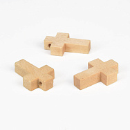 Подвески деревянные Крестики, 22х14х5 мм, Бук (DEC-058377)