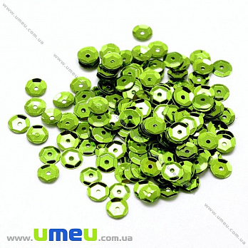 Пайетки Китай круглые граненые, 5 мм, Салатовые (PAI-013170)