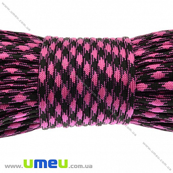 Шнур паракорд семіжільний меланж 4 мм, Малиновий (LEN-024931)