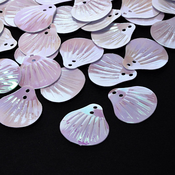 Пайетки Китай Ракушки, 19х18 мм, Белый АВ (PAI-052976)