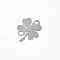 Коннектор из нерж. стали Клевер, 16х13 мм, Темное серебро (STL-061387)
