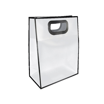 Подарочный пластиковый пакет, 27х21х11 см, Черный (UPK-035713)