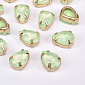 Шатон крапля 14х10 мм, Золото, Салатовий (KAB-052947)