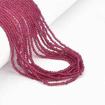 Намистини круглі грановані, 2 мм, Малинові (BUS-057348)