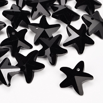 Підвіска скляна Зірка, 15х14х7 мм, Чорна (POD-054600)