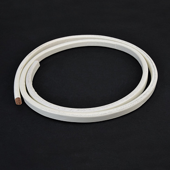 Шкіряний шнур пресований, 10х6 мм, Білий (LEN-058977)