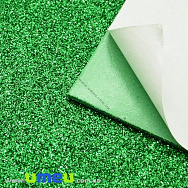 Фоаміран глітерний на клейовій основі, 2 мм, Зелений, 20х30 см (FOM-022492)