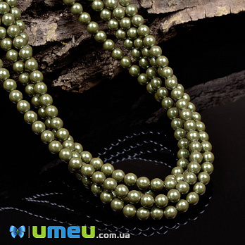 Намистини чеське скло Preciosa Перли 4 мм Pearlescent Khaki, Оливкові (BUS-049422)