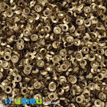 Паєтки Індія чаша, 3 мм, Бронзові (PAI-037829)