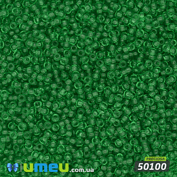 Бисер чешский 14/0, №50100, Зеленый, Прозрачный (BIS-048037)