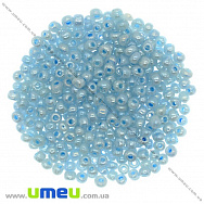 Бисер китайский крупный, 6/0, Голубой перламутровый, 4 мм (BIS-009037)