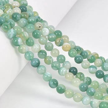 Бусины Агат зеленый, Натур. камень, 6 мм, Круглые, 19 см (BUS-058044)