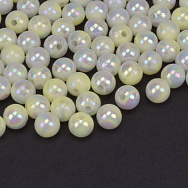 Бусины пластиковые градиентные, Круглые, 6 мм, Желтые  (BUS-059558)