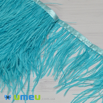 Перья страуса на ленте, 8-10 см, Голубые (PER-038898)
