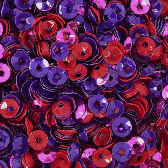 Пайетки Индия чаша, 5 мм, Микс фиолетовый (PAI-051885)