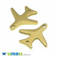 Конектор з нерж. сталі Літак, 15х15 мм, Золото (STL-039723)