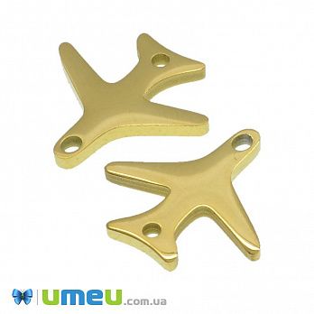Конектор з нерж. сталі Літак, 15х15 мм, Золото (STL-039723)