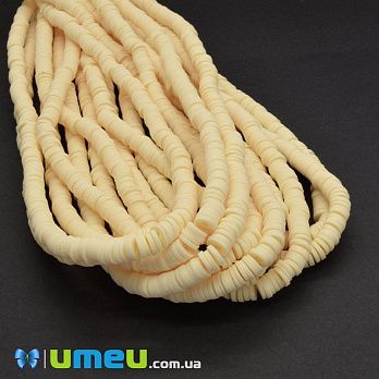 Намистини з полімерної глини, 6 мм, Жовті світлі (BUS-044108)