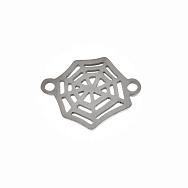 Коннектор из нерж. стали Паутина, 18х14 мм, Темное серебро (STL-061397)