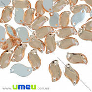 Пришивной кристалл пласт. Волнистый граненый, 12х6 мм, Персиковый (KAB-030623)