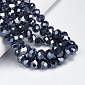 Намистини ронделі, 10х7 мм, Мокрий асфальт (BUS-057163)
