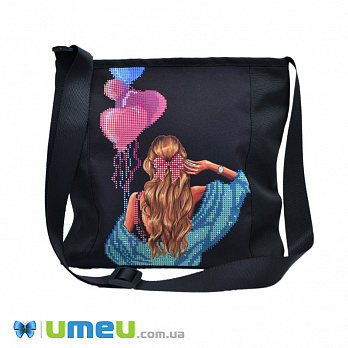 Сумка з принтом під вишивку, Чорна (SXM-044628)