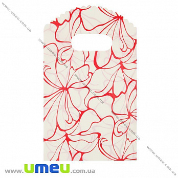 Подарочный пакетик, 22х12 см, Бело-красный (UPK-009132)