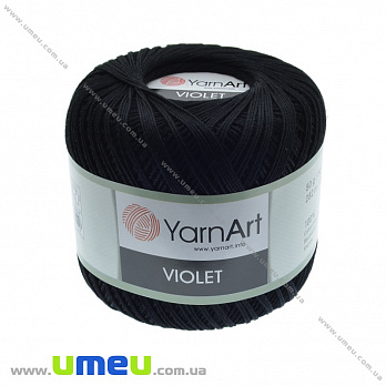 Пряжа YarnArt Violet 50 г, 282 м, Чорна 0999 (YAR-034160)