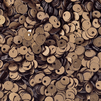 Паєтки Індія круглі плоскі (зміщений отвір), 4 мм, Бронзові (PAI-037461)