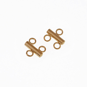 Конектор з нерж. сталі на 2 отвори, 10х9 мм, Золото (STL-055487)