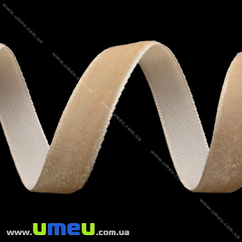 Лента бархатная, 10 мм, Бежевая (LEN-027266)