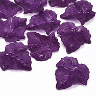 Бусины акриловые матовые, Листики, 24х23 мм, Фиолетовые (BUS-054308)