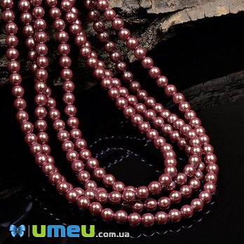 Намистини чеське скло Preciosa Перли 4 мм Pearlescent Red, Бордові (BUS-049419)