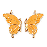 Подвеска метал. Бабочка парная оранжевая, 34х32 мм, Золото (POD-053761)