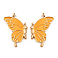 Подвеска метал. Бабочка парная оранжевая, 34х32 мм, Золото (POD-053761)