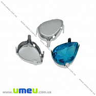 Оправа-цапи під Ріволі Крапля, 14х10 мм, Темне срібло (OSN-011158)