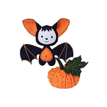 Набор из фетра для создания игрушки, Летучая мышь и гарбуз ФН-119, 17х15 см (FLT-056597)