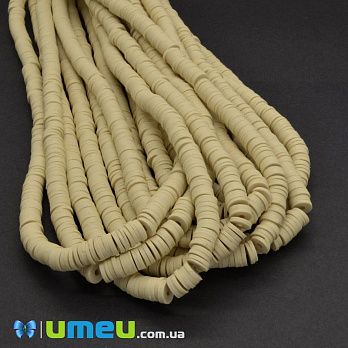 Бусины из полимерной глины, 6 мм, Бежевые светлые (BUS-044110)