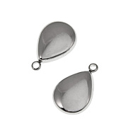 Підвіска з нерж. сталі Крапля, 17,2х11,2 мм, Темне срібло (STL-060676)