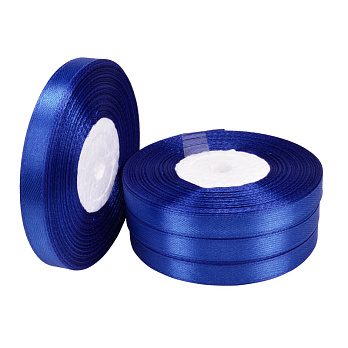Атласная лента, 10 мм, Синяя (LEN-052769)