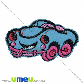 Термоаппликация детская Машина, 7,5х4,5 см, Голубая (APL-022246)