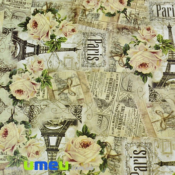 Пакувальний папір Париж, Бежевий, 70х100 см (UPK-030288)
