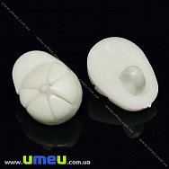 Пуговица пластиковая на ножке Кепка, 15х11 мм, Белая (PUG-032819)